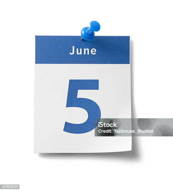 El 5 De Junio Foto de stock y más banco de imágenes de Azul - Azul, Calendario, Fecha escrita