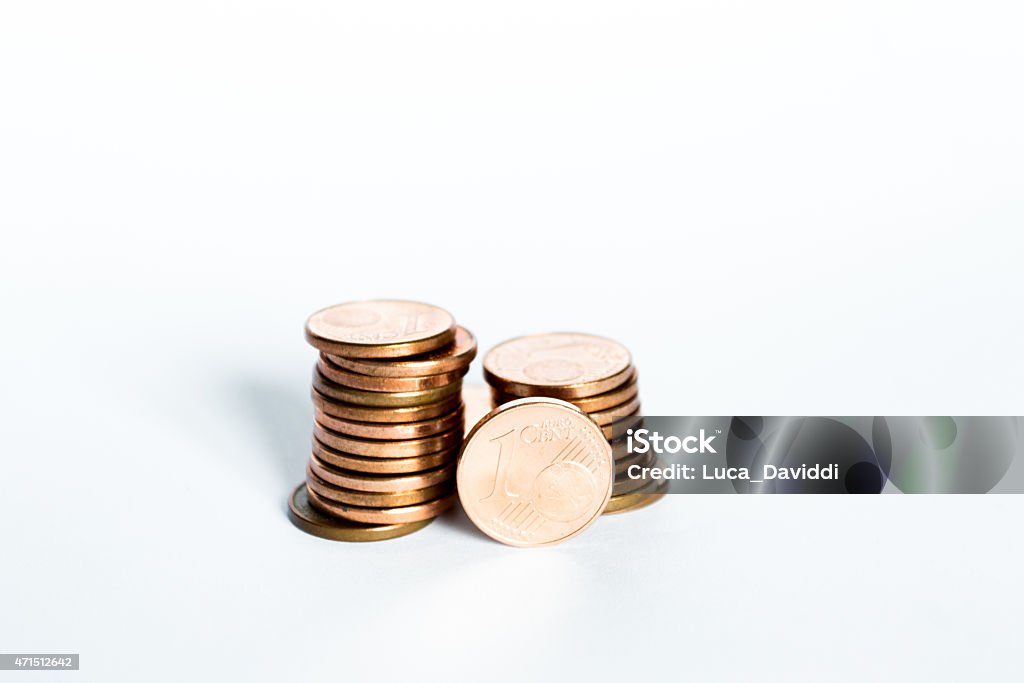 Money: Euro Coins 1 Euro cents Coins 2015 Stock Photo