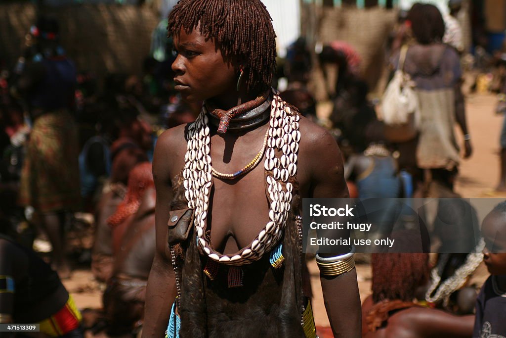 Портрет женщина с Племя хамер - Стоковые фото Omo Valley роялти-фри