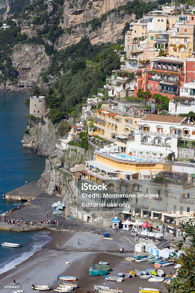 Positano, na Costa Amalfitana, na Itália - Foto de stock de Aldeia royalty-free