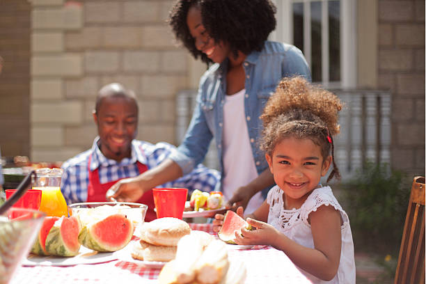 istock Family enjoying a picnic outside 471515500