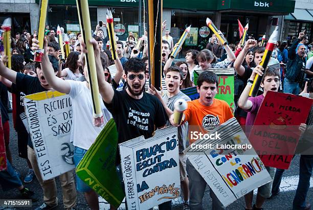Estudiantes Lucha Foto de stock y más banco de imágenes de España - España, Manifestación, Estudiante