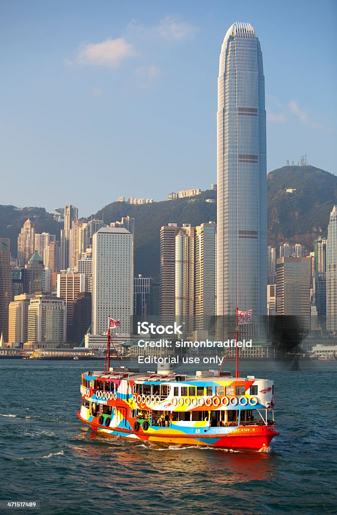フェリーで星のように美しい香港ビクトリアハーバー - アジア大陸のロイヤリティフリーストックフォト