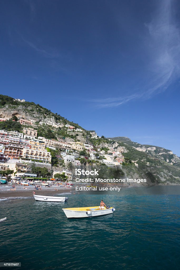 Positano na Wybrzeże Amalfi, Włochy - Zbiór zdjęć royalty-free (Brzeg wody)