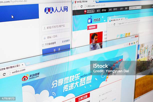 Principali Siti Web Di Social Networking In Cina - Fotografie stock e altre immagini di Weibo - Weibo, Attrezzatura elettronica, Browser Web