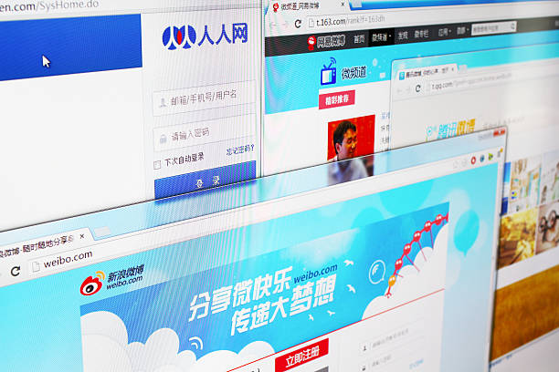主要な社会的ネットワークのウェブサイトで中国 - microblog ストックフォトと画像