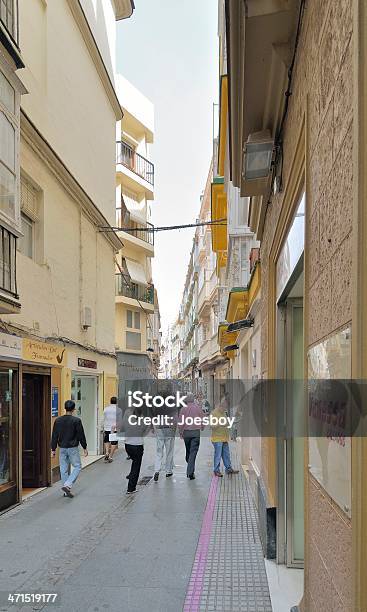 Cadiz Commercial Street Stock Photo - Download Image Now - Activity, Alley, Andalusia