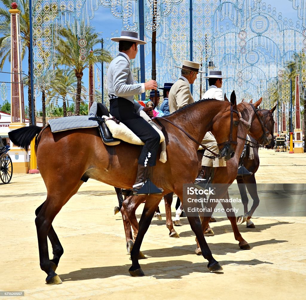 Reiter auf einem Pferd zu Fuß - Lizenzfrei Andalusien Stock-Foto