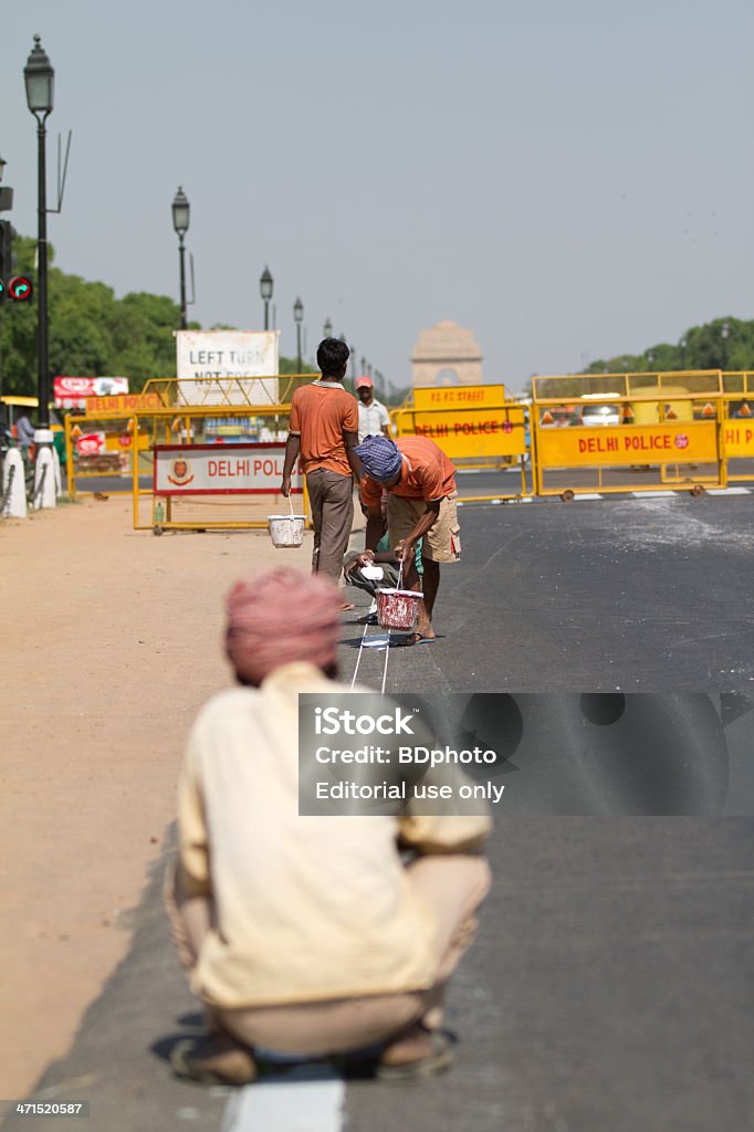 Nueva Delhi la vida diaria - Foto de stock de Barricada - Límite libre de derechos