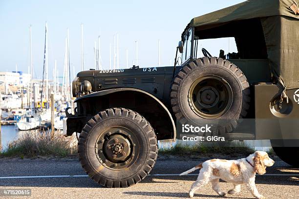 Ejército De Camiones De Organización Kelly Héroes Riding En La Playa Foto de stock y más banco de imágenes de Aire libre