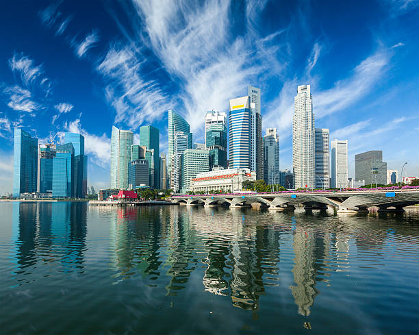 istock Skyscrapers with water reflection in Singapore 471520792