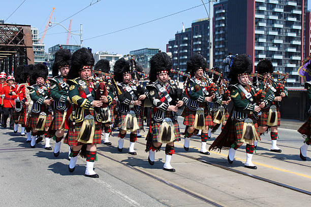 battaglia di york commemorazione parade - marching band trumpet bugle marching foto e immagini stock