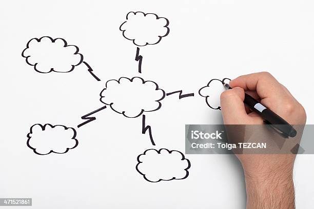 Computação Em Nuvem - Fotografias de stock e mais imagens de Adulto - Adulto, Branco, Caneta