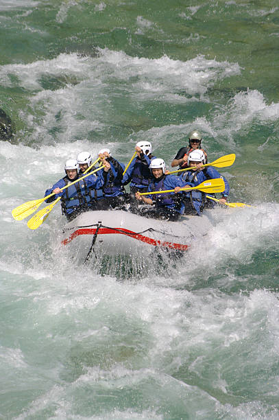 rafting - sports team sport rowing teamwork rafting fotografías e imágenes de stock