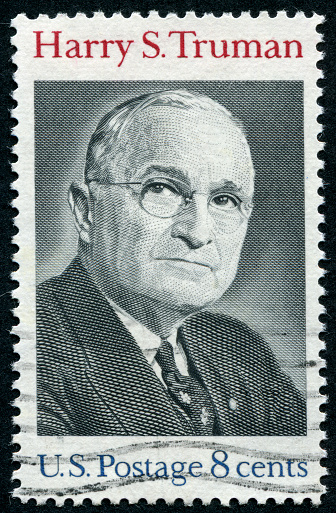 Richmond, Virginia, USA - December 6th, 2012: Cancelled Stamp From The United States Featuring The 33rd President Of The United States, Harry S. Truman.