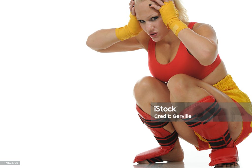 Frustration Frustrated kickboxer. 2015 Stock Photo