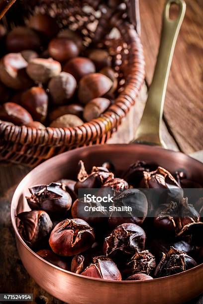 Delicious Chestnuts With Garlic Sauce Stock Photo - Download Image Now - 2015, Autumn, Backgrounds