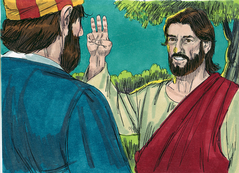 Jesus tells Peter that he will deny Jesus and explains, \