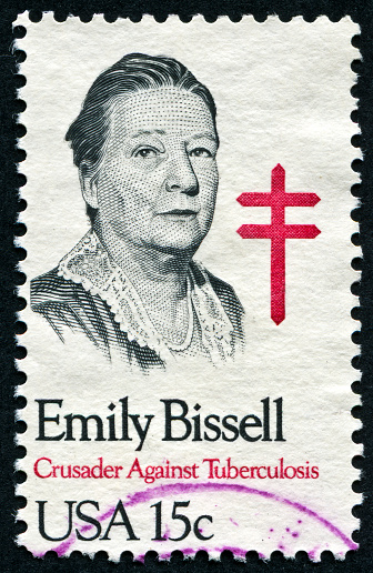 Richmond, Virginia, USA - December 3rd, 2012:  Cancelled Stamp From The United States Featuring The Crusader Against Tuberculosis, Emily Bissell.  Bissell Lived From 1861 Until 1948.