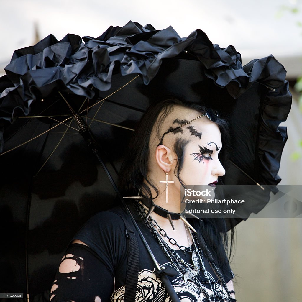 Female Goth In Black Outfit On Wave Gothic Meeting Leipzig Stock Photo -  Download Image Now - iStock
