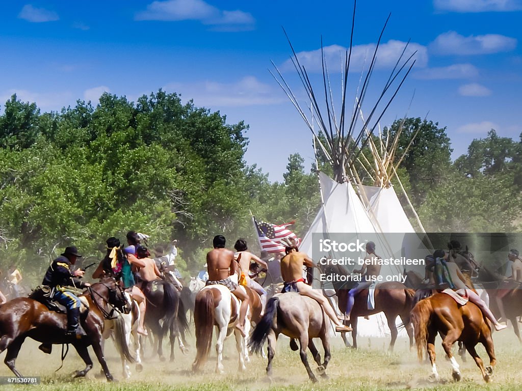 Batalha de Little Bighorn reconstituição - Royalty-free Povos ameríndios Foto de stock