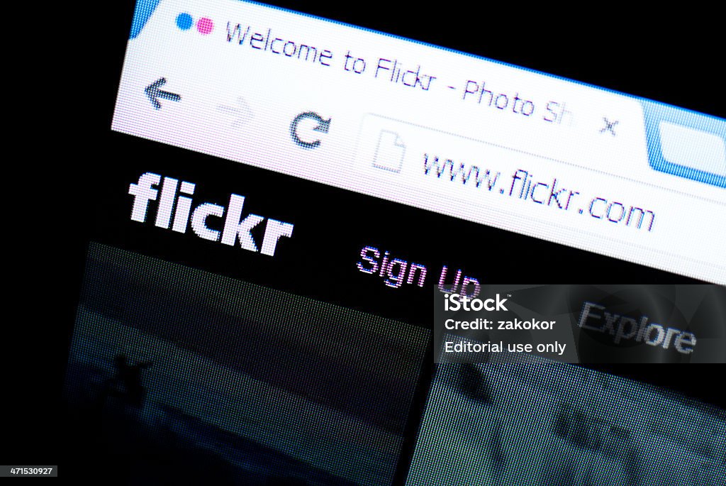 Flickr-website - Lizenzfrei Chrom Stock-Foto
