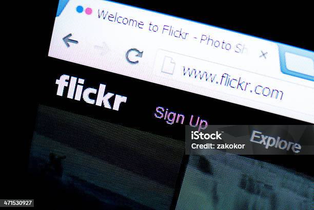 Flickrwebsite Stockfoto und mehr Bilder von Chrom - Chrom, Computer, Computerbildschirm