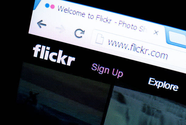 flickr site web - flickr editorial communications technology computers photos et images de collection