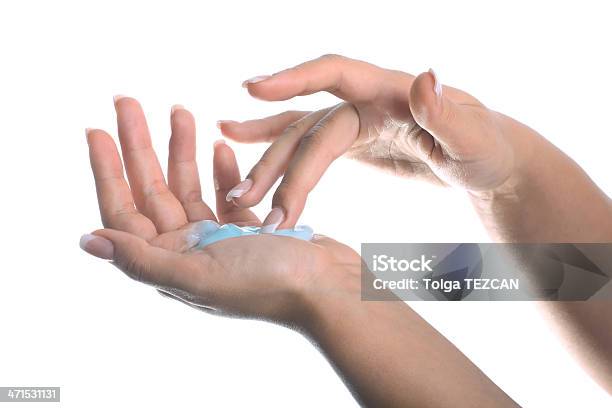 Beautiful Female Hand Applying Moisturiser Stock Photo - Download Image Now