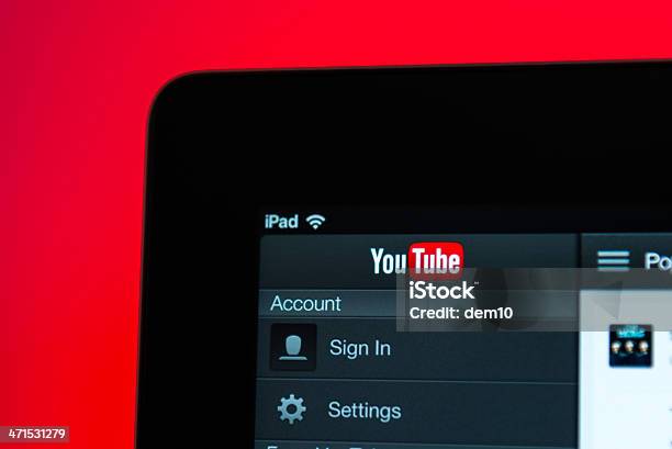 Youtube Home Screen On Ipad Stock Photo - Download Image Now - YouTube, Television Industry, Bandwidth