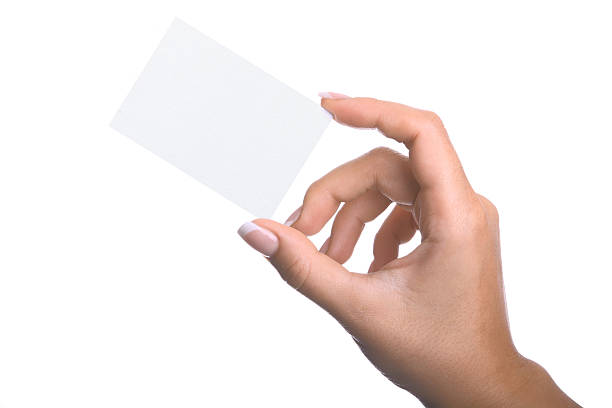 istock Hand holding a blank business card (Isolated) 471531331