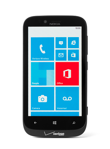 Alpharetta, GA, USA - May 23, 2013 - The new Nokia Lumia 822 smart phone with Microsoft's new Windows 8 operating system.