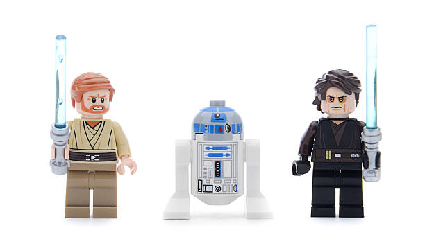 lego star wars anakin do jedi interceptor minifigures - r2 d2 fictional character imagens e fotografias de stock