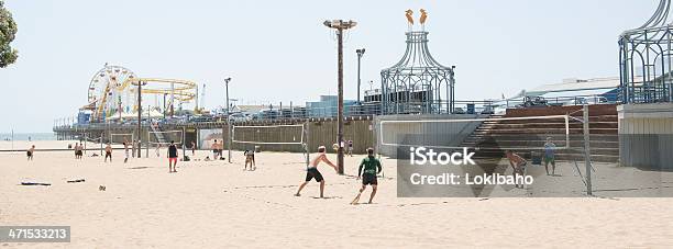 Santa Monica State Beach Volleyballplätze Panorama Stockfoto und mehr Bilder von Kalifornien