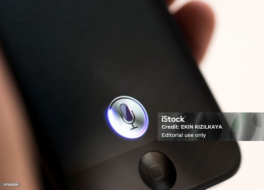 Apple Iphone 5 Siri - Foto stock royalty-free di Riconoscimento vocale