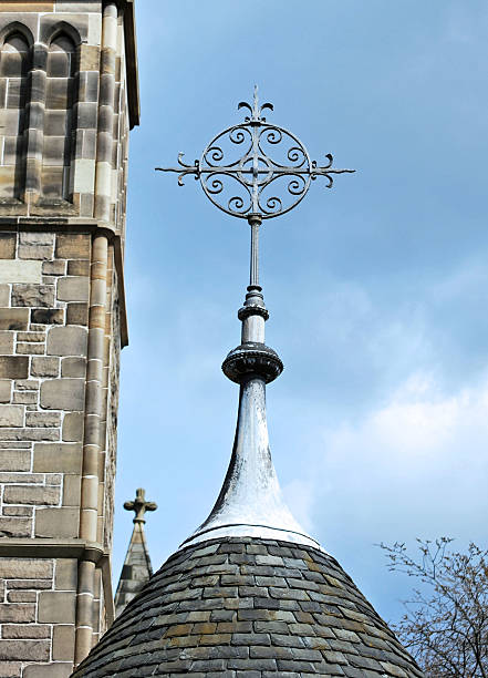 Edinburgh, Scotland church rooftop stock photo