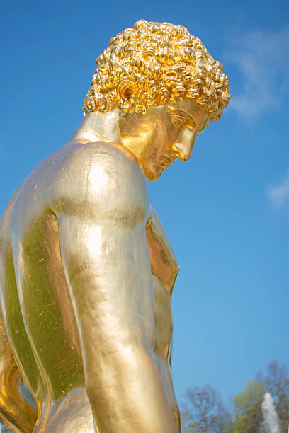 Bronce-coated zinc sculpture (by A. Kriesmann, Berlin 1853) in the public garden of the Schwerin-Castle, Germany. 