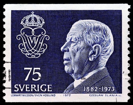 Monaco postage stamp with an engraving of Prince Rainier III (1923-2005) of Monaco