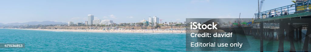 Santa Monica Pier und Beach-Panorama - Lizenzfrei Santa Monica Stock-Foto