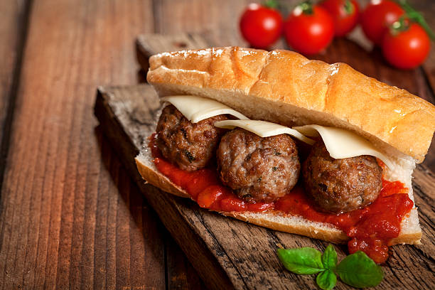 istock Meatball sendwich in tomato sauce 471537332