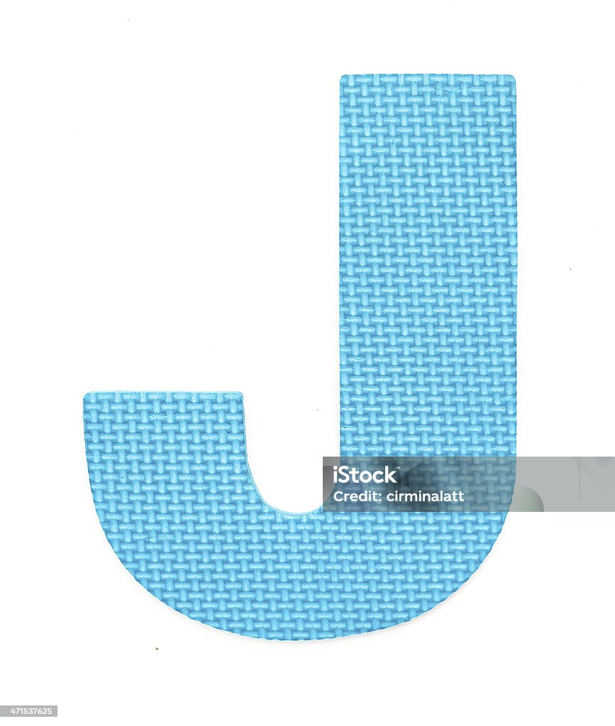 Alfabeto J aislado de caucho - Foto de stock de Azul libre de derechos