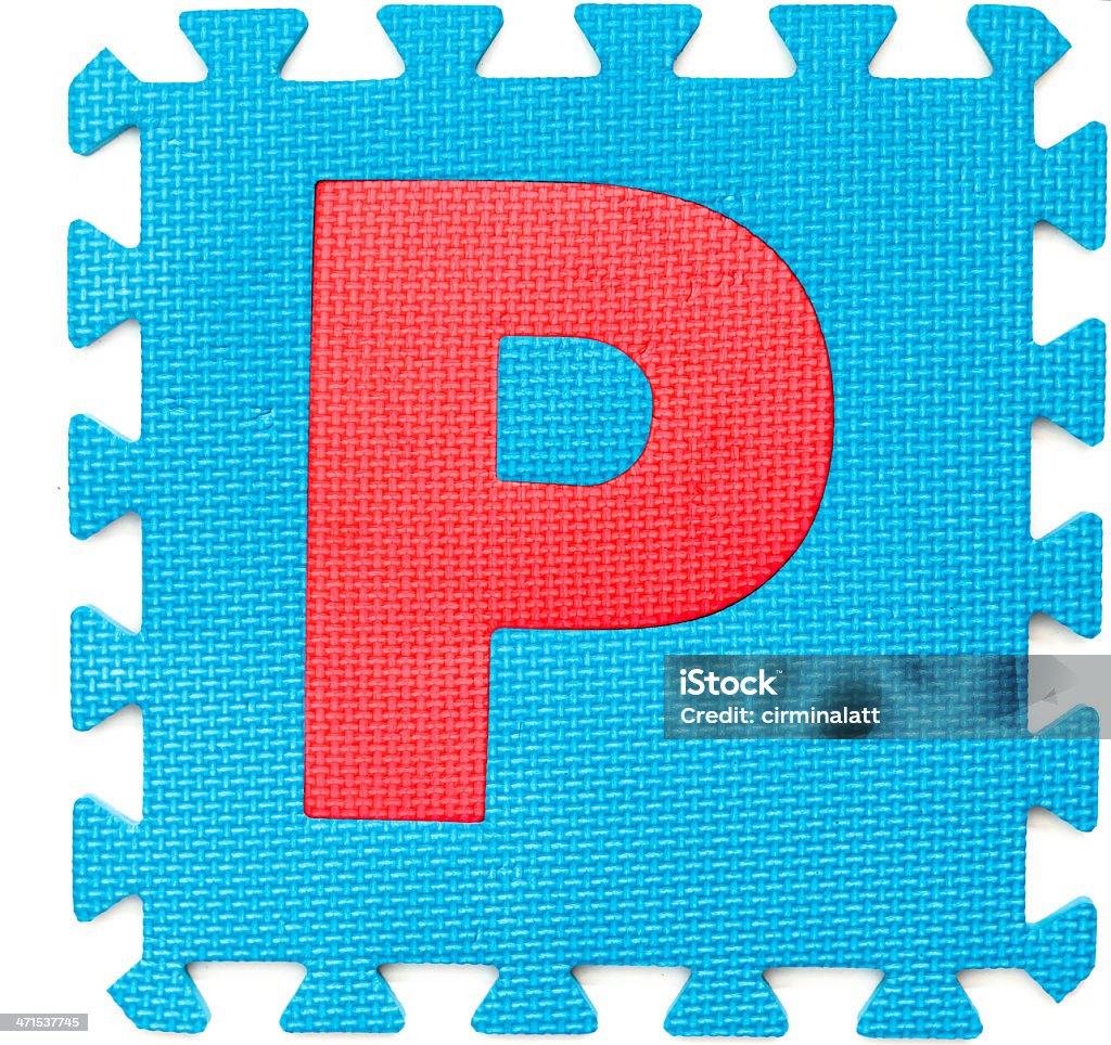 alphabet de P isolé en caoutchouc - Photo de Bleu libre de droits