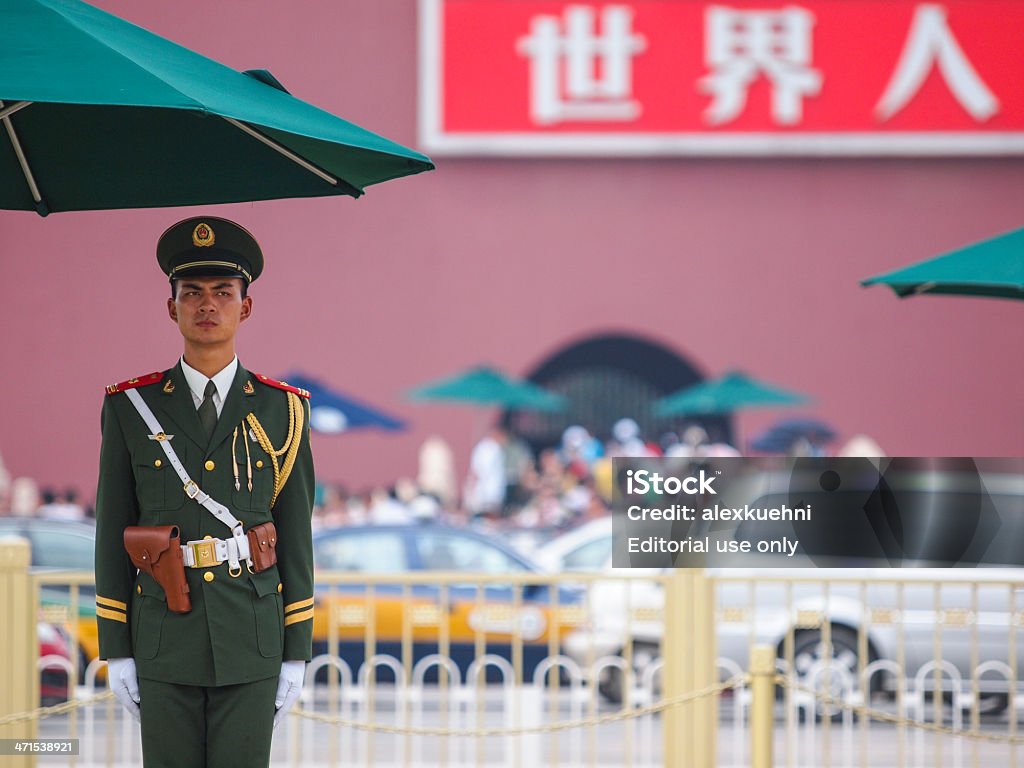 Chinesische Soldaten durch die Verbotene Stadt in Peking - Lizenzfrei Chinesische Volksbefreiungsarmee Stock-Foto