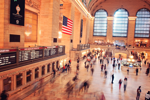 New York, New York, USA - May 28, 2013: Crowds at the Grand Central Terminal in Midtown Manhattan. 