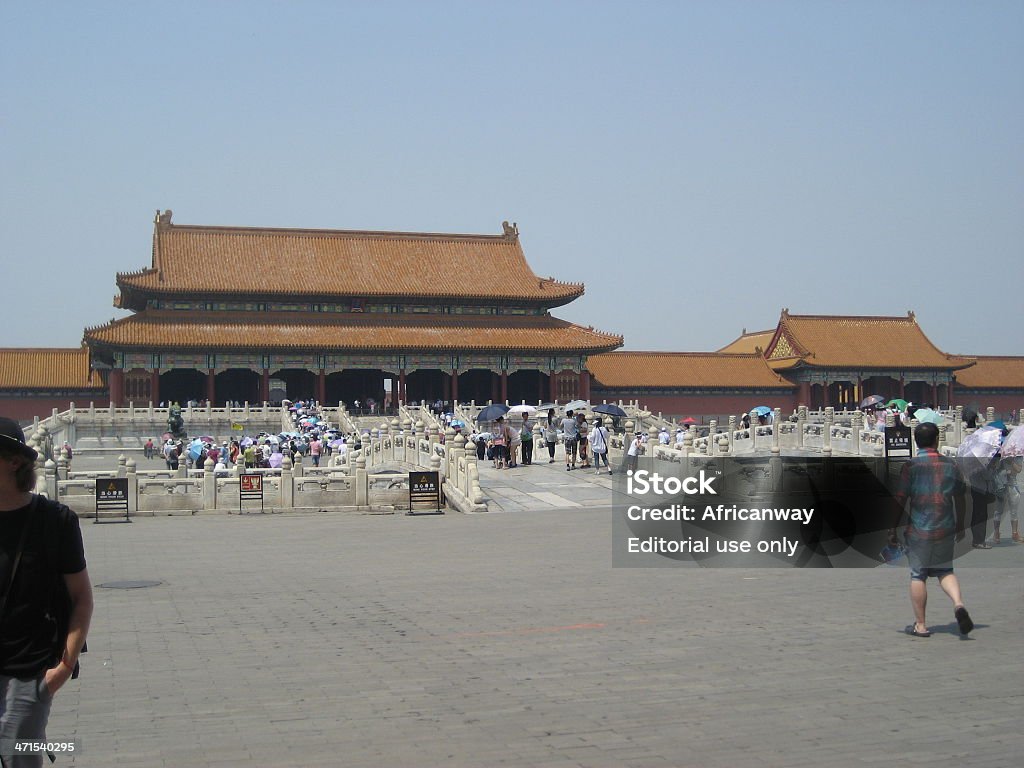 The Forbidden City - Beijing, China Beijing, China - June 17, 2012: Many tourists visit the The Forbidden City during a beautiful day - Beijing, China Ancient Stock Photo