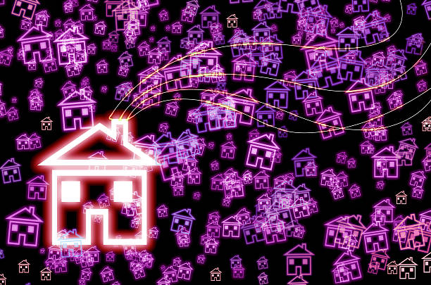 dream home bokeh lights on black background magical