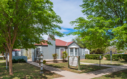 Midland, Texas, USA, - April 12, 2013: The historic childhood home of George W. Bush - former president of the United States of America. This is a public park Presidential Site.