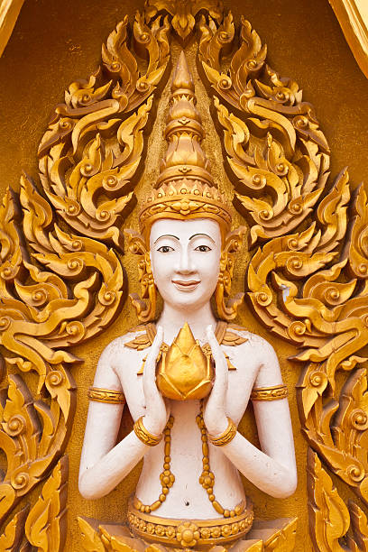 istock Angel decoration of buddhist temple surface 471542235