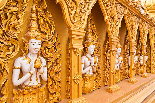 istock Angel wall of buddhist temple overall tilted out 471542357