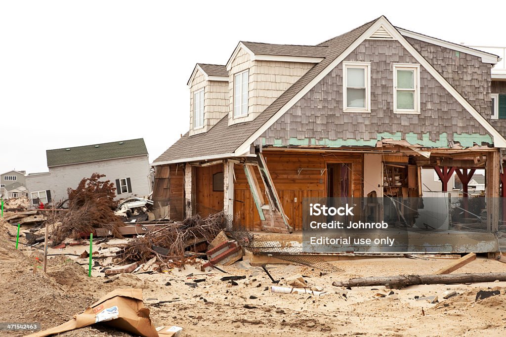 Hurrikan Zerstörung an der Küste von New Jersey - Lizenzfrei Abgerissen Stock-Foto
